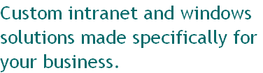 Custom intranet and windows
solutions made specifically for
your business.